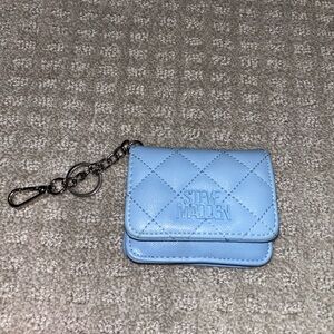 Steve Madden Light Blue Quilted Keychain Wallet
